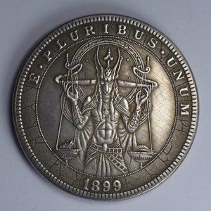 1899 Morgan Dollar Anubis/Egyptian Carved/Hobo Coin